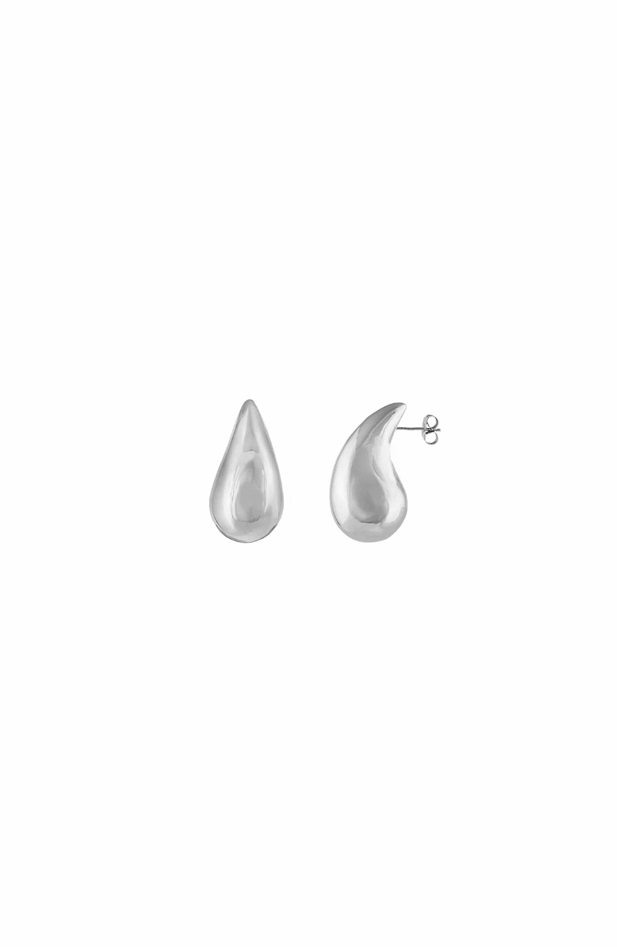 Pendientes de plata con forma de gota, en par con cierre de botón