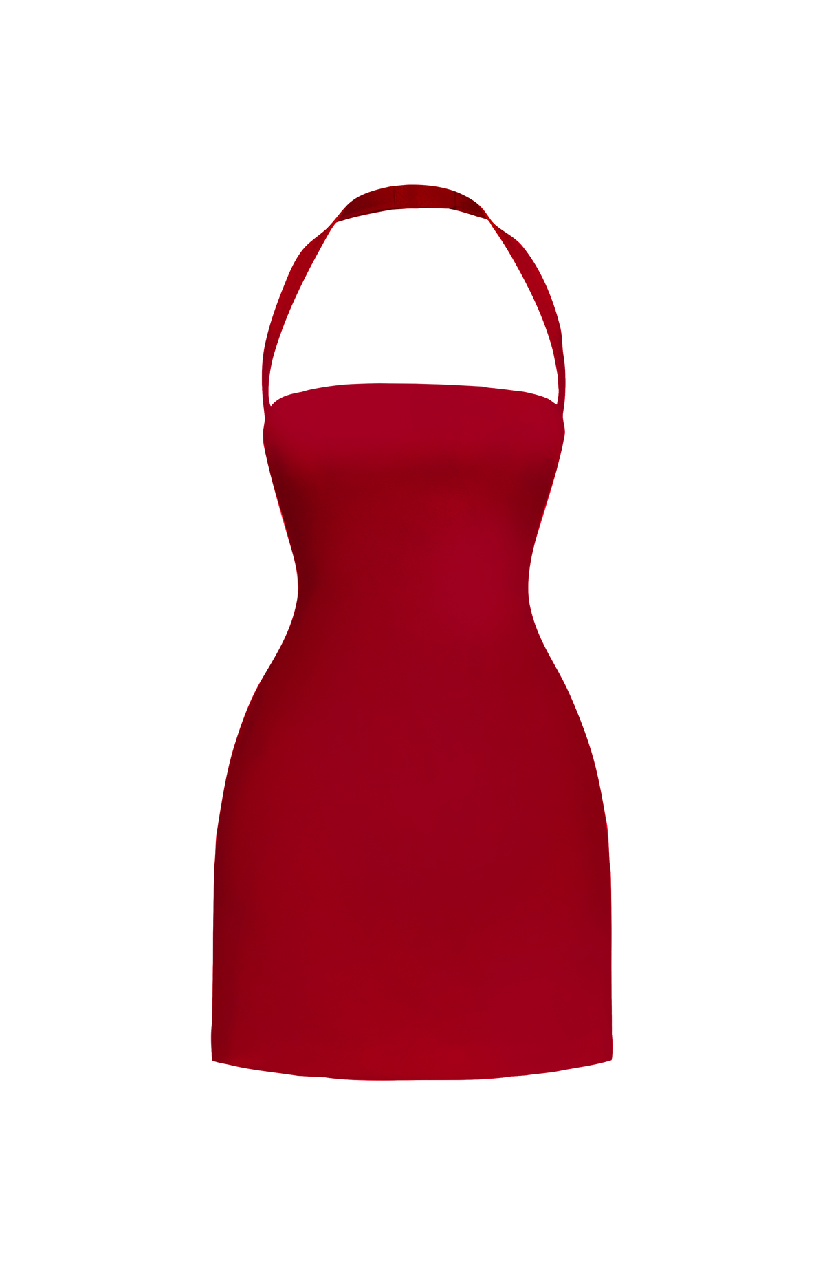 Vestido rojo vino sin mangas, falda recta tipo mini