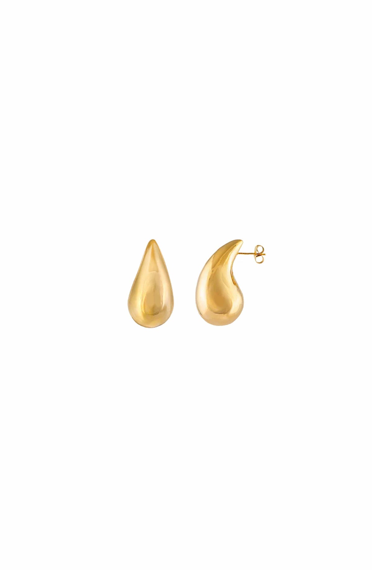 Pendientes de oro con forma de gota, acabado pulido, par